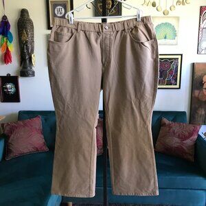 QUACKER FACTORY size 2X Tan Stretch Dream Jeannes Crystals Knit Jeans Pants